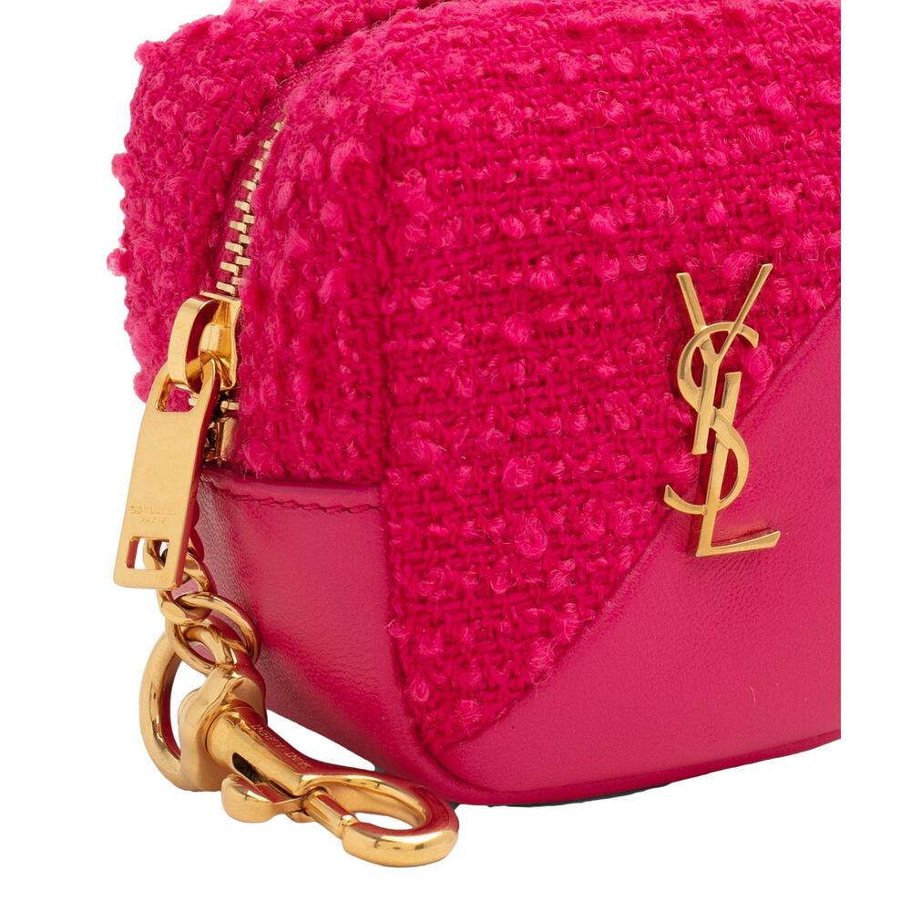 Saint Laurent Jamie YSL Keyring Cube Magenta Tweed - Picture 3 of 6